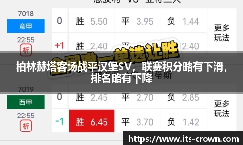 柏林赫塔客场战平汉堡SV，联赛积分略有下滑，排名略有下降
